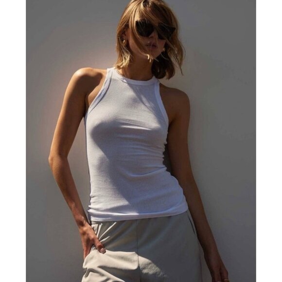 JAMES PERSE Women SUNSET Tank top Sleeveless White Pigment Size 3 A000892 - Picture 1 of 7